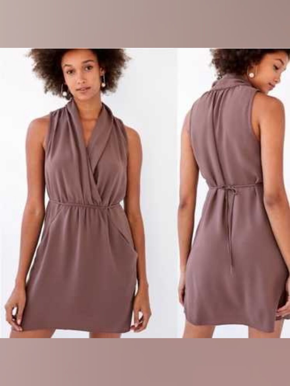 Aritzia Wilfred Sabine Mauve Sleeveless Mini Sleeveless Purple Dress